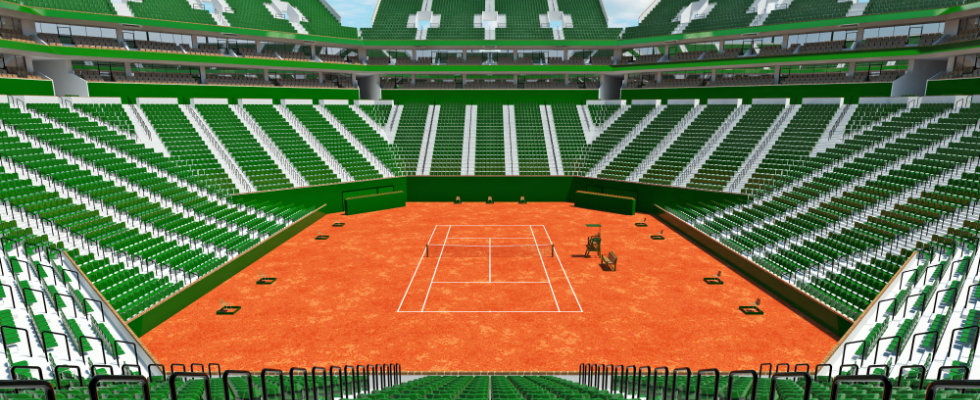 Geoplast Modulo project, Stade Roland Garros, 3D render